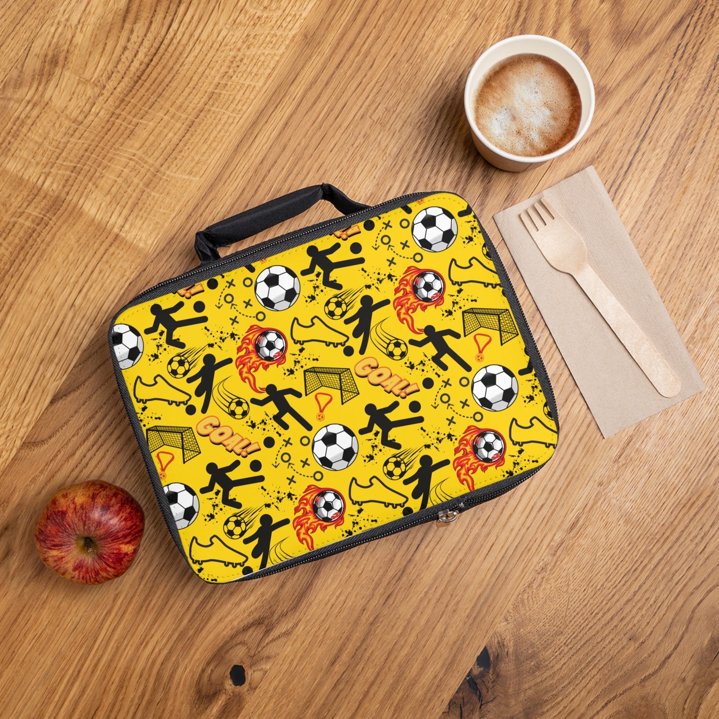 Lunch Bag - Soccer - Gold