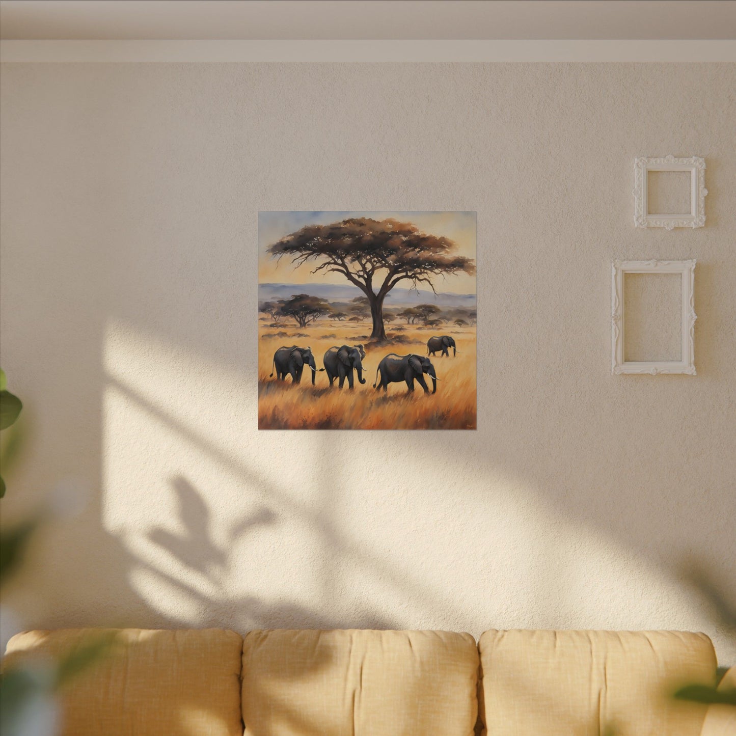 Matte Wall Canvas - Elephants - African Safari Collection