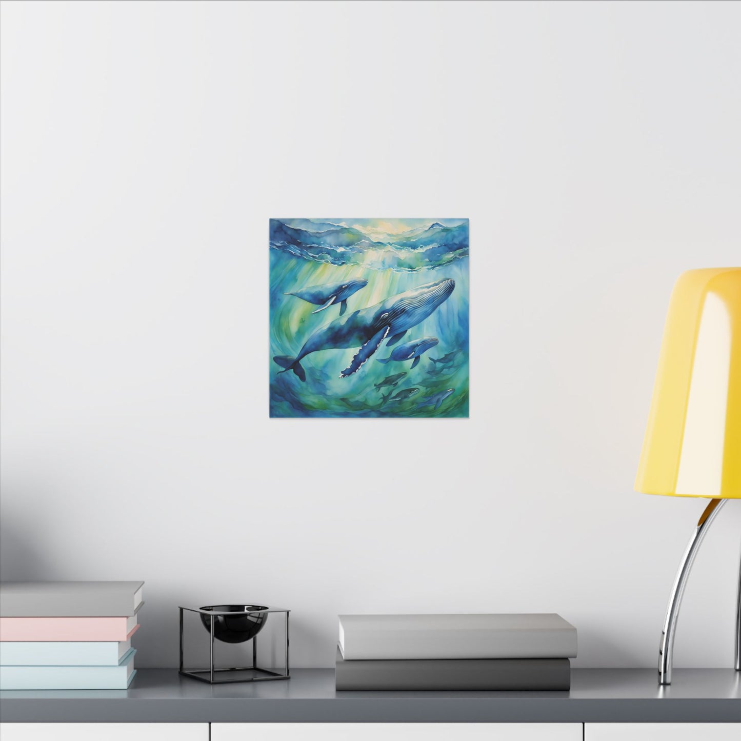 Matte Wall Canvas - Humpback Whales - Neptune's Nursery Collection