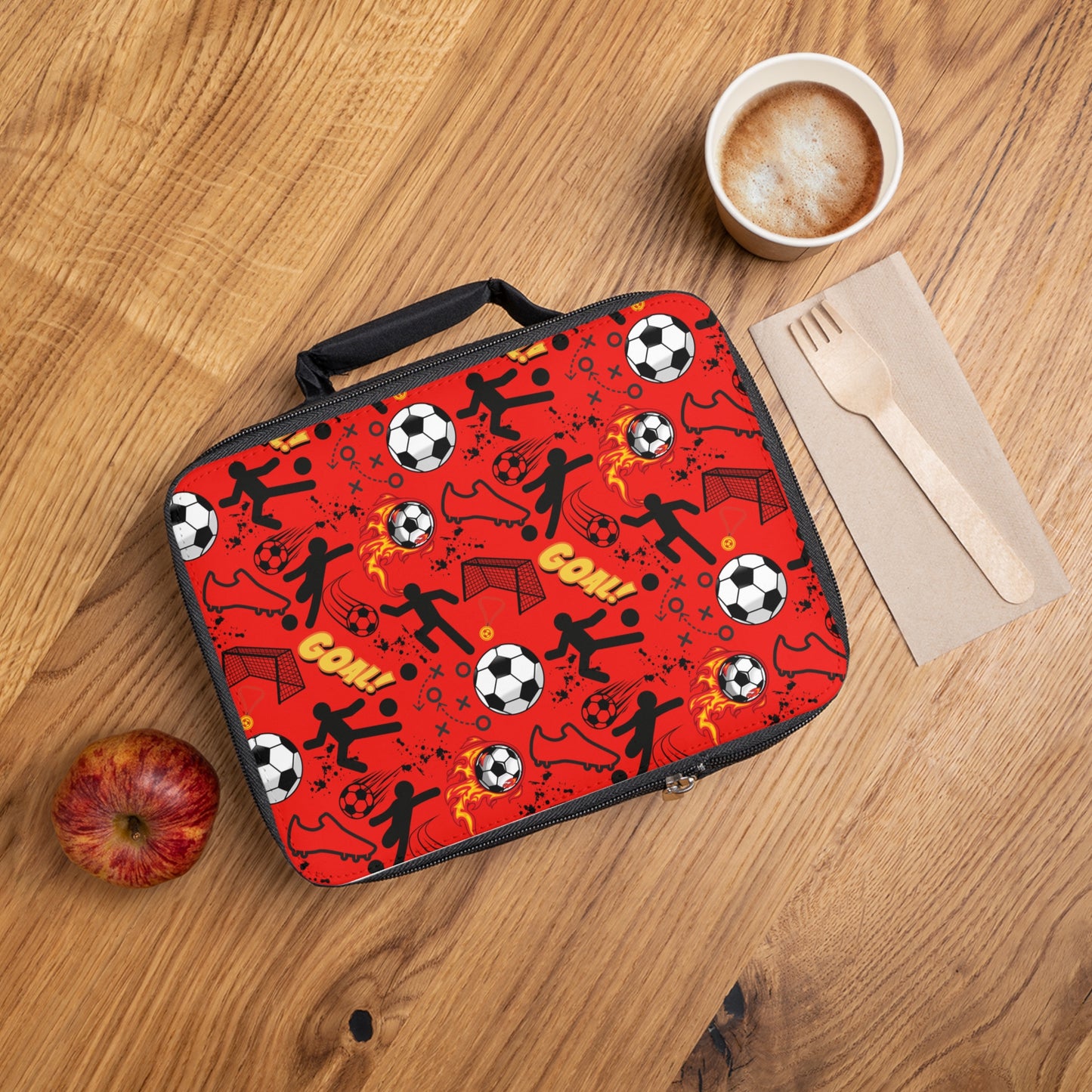 Lunch Bag - Soccer - Red Hot