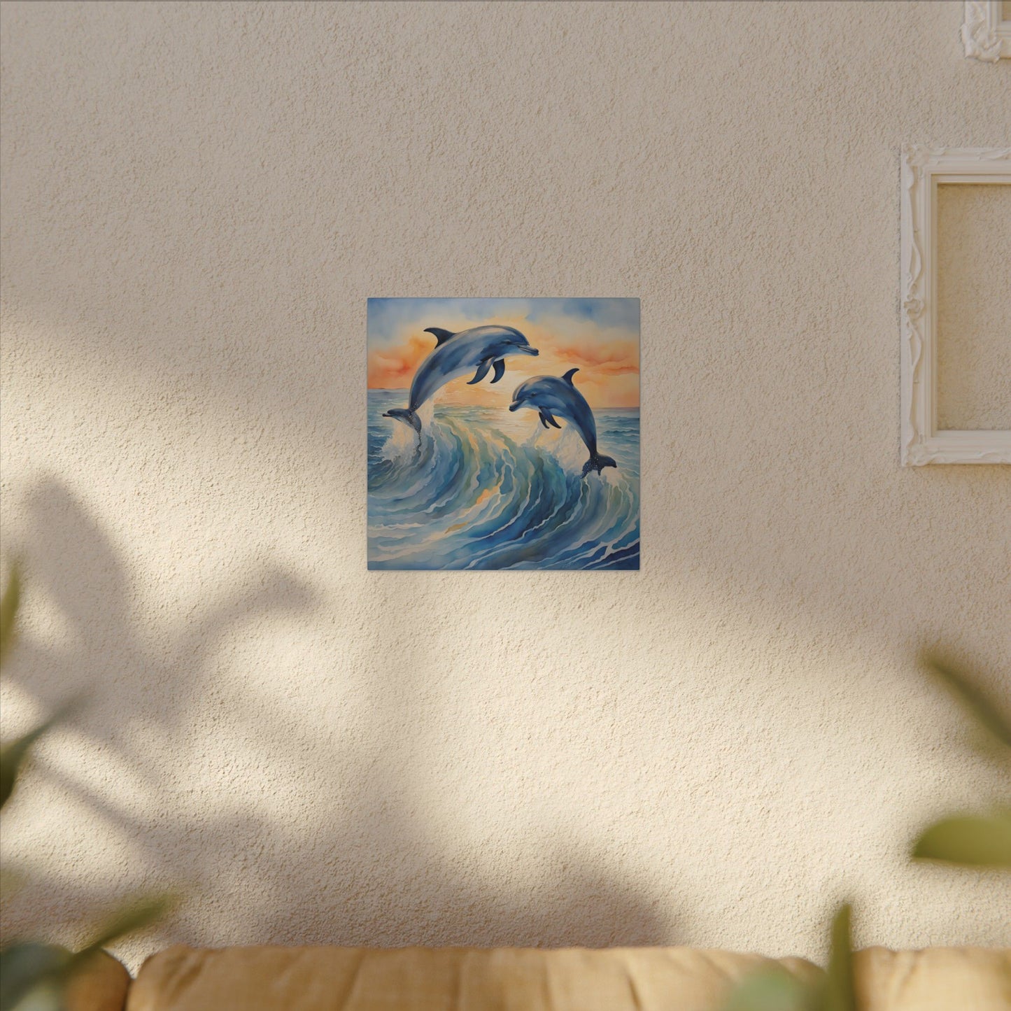 Matte Wall Canvas - Dolphins - Neptune's Nursery Collection