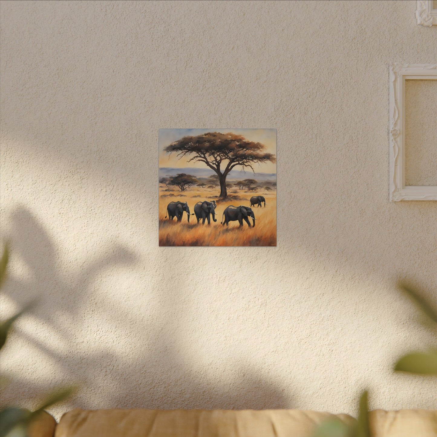 Matte Wall Canvas - Elephants - African Safari Collection