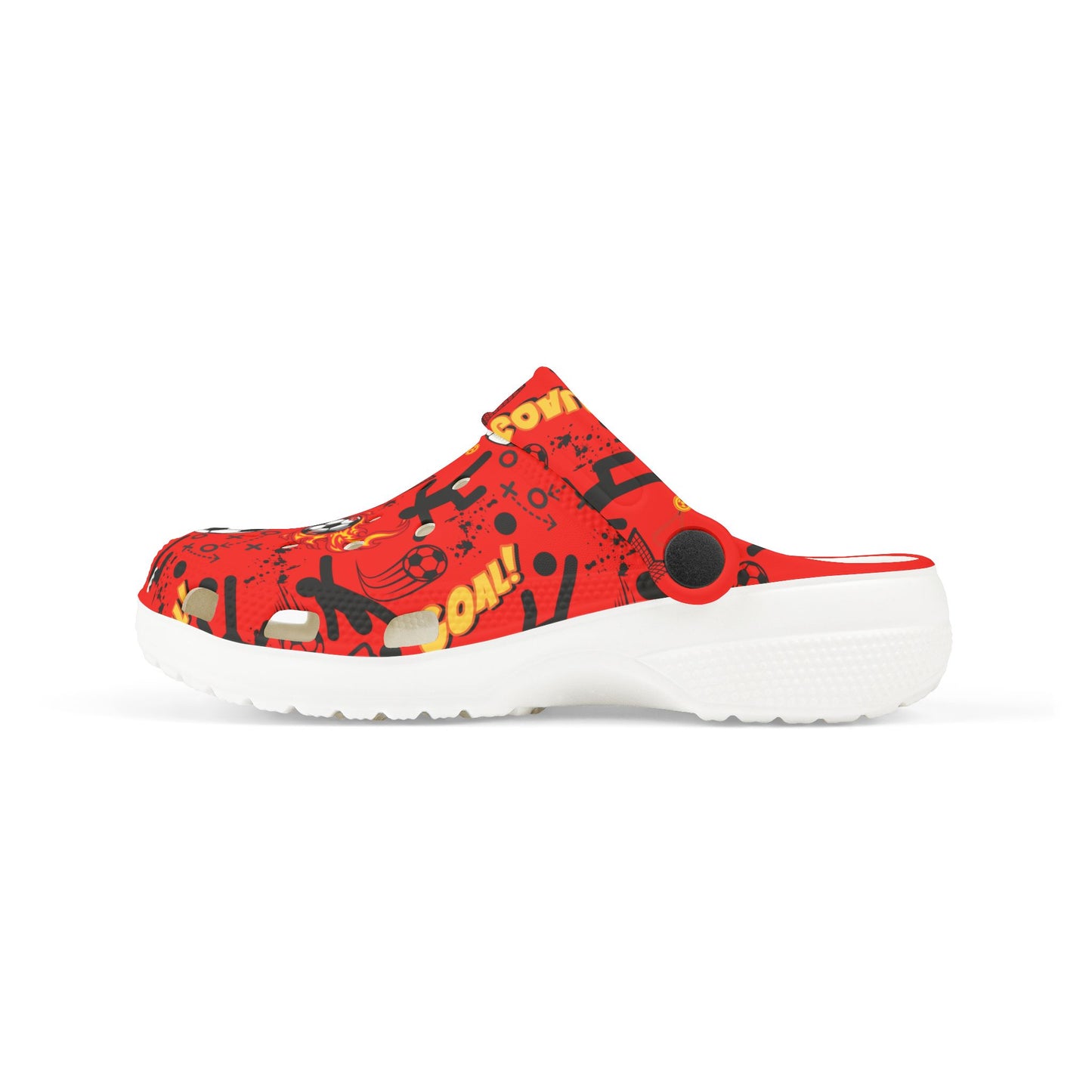 Kid's Foam Clogs - Soccer - Red Hot