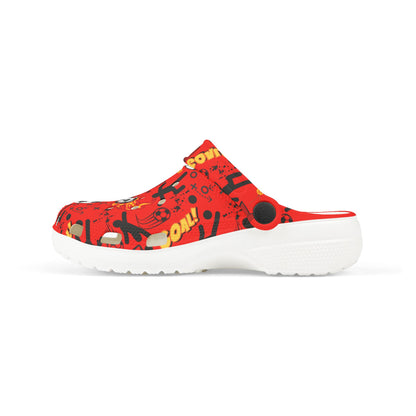 Kid's Foam Clogs - Soccer - Red Hot