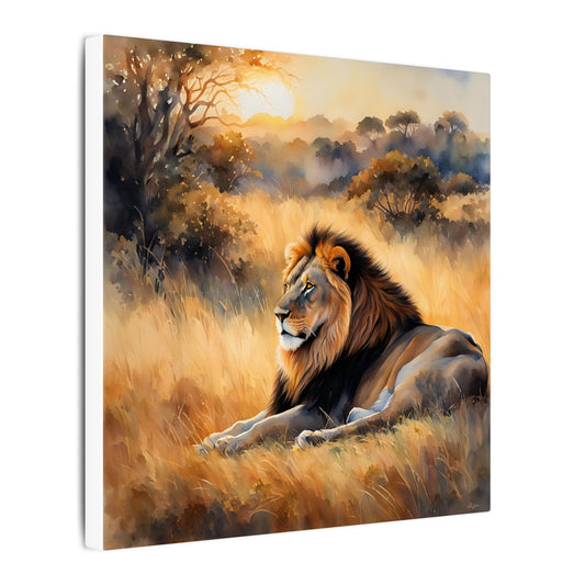 Matte Wall Canvas - Lion Sunrise - African Safari Collection