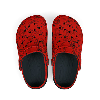 Kid's Foam Clogs - Drums - Red Hot