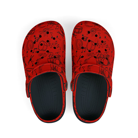Kid's Foam Clogs - Drums - Red Hot