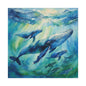 Matte Wall Canvas - Humpback Whales - Neptune's Nursery Collection