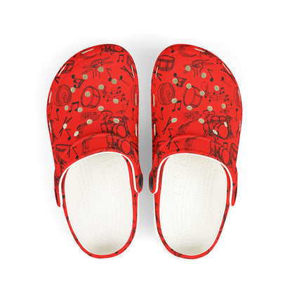 Kid's Foam Clogs - Drums - Red Hot