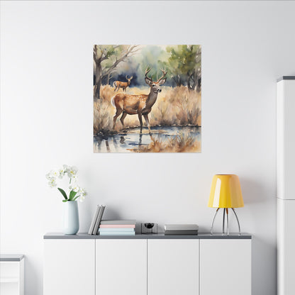 Matte Wall Canvas - Deer - The Great Outdoors Collection