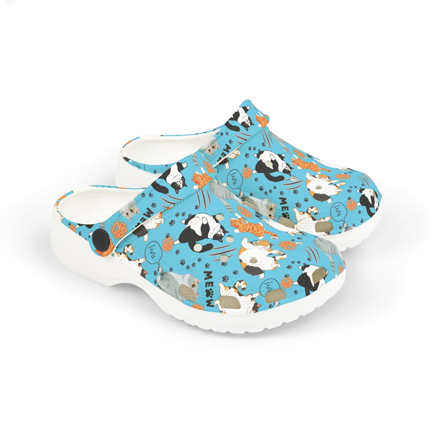 Kid's Foam Clogs - Fat Cat - Light Blue