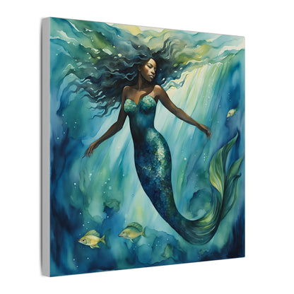 Matte Wall Canvas - Obsidian Mermaid - Neptune's Nursery Collection