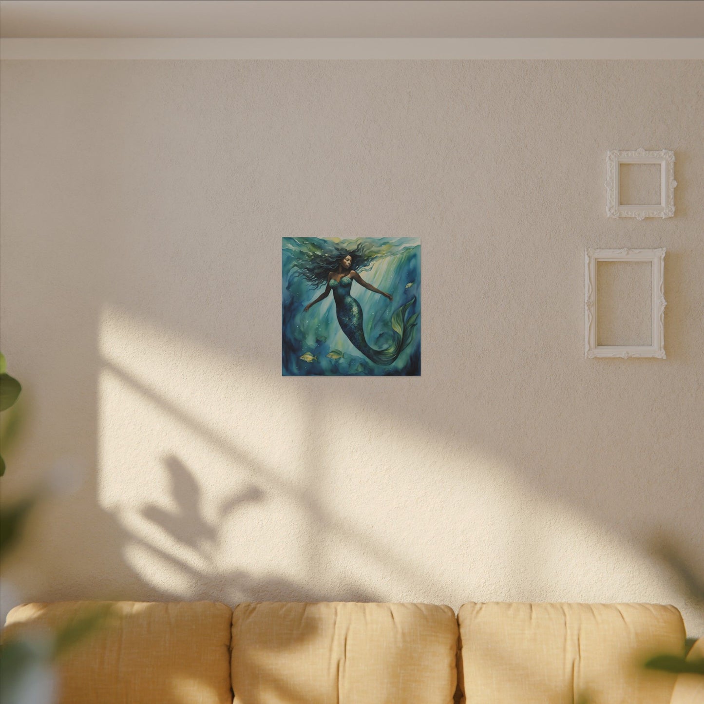 Matte Wall Canvas - Obsidian Mermaid - Neptune's Nursery Collection