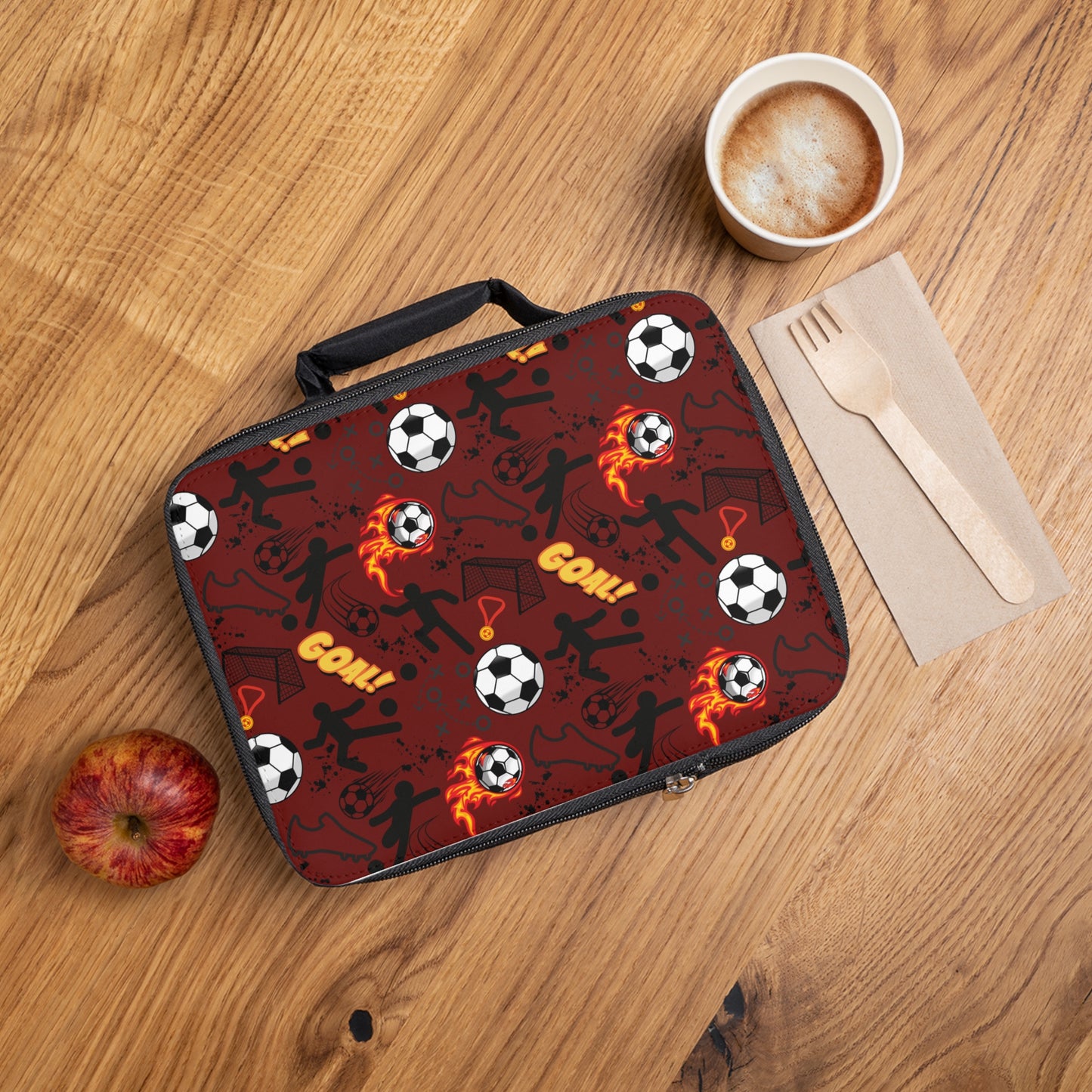 Lunch Bag - Soccer - Maroon