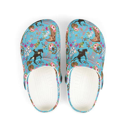 Kid's Foam Clogs - Cowgirl - Light Blue