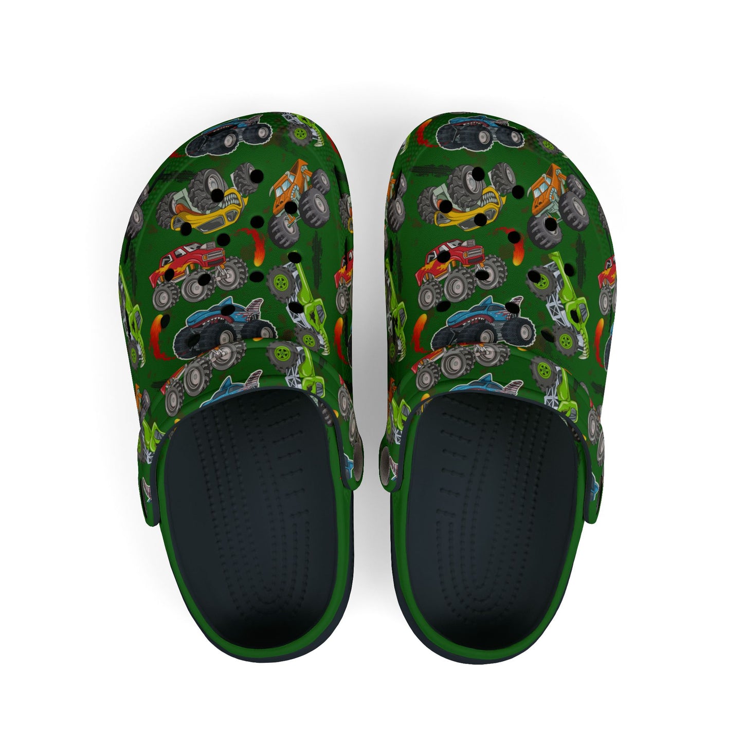 Kid's Foam Clogs - Monster Trucks - Forest
