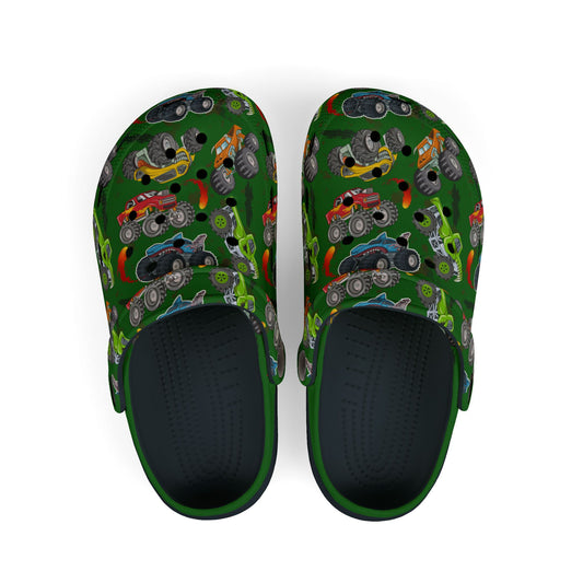 Kid's Foam Clogs - Monster Trucks - Forest