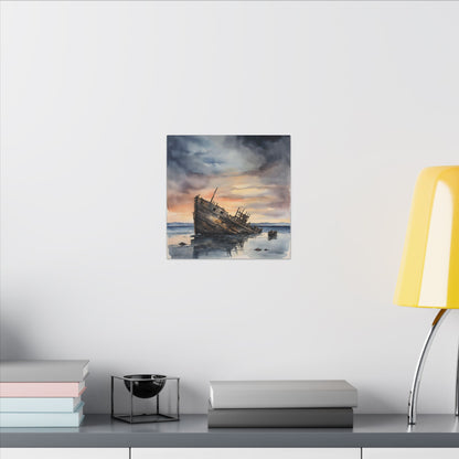 Matte Wall Canvas - Shipwreck - Neptune's Nursery Collection