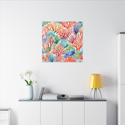 Matte Wall Canvas - Coral - Neptune's Nursery Collection