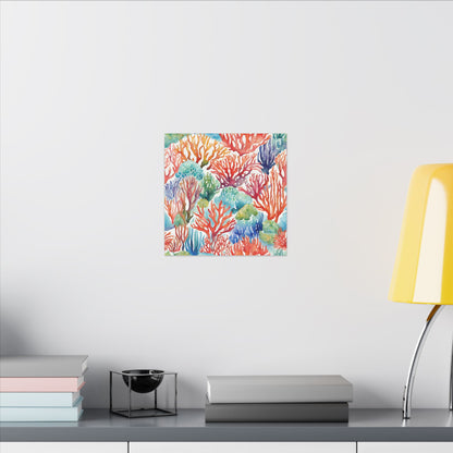 Matte Wall Canvas - Coral - Neptune's Nursery Collection