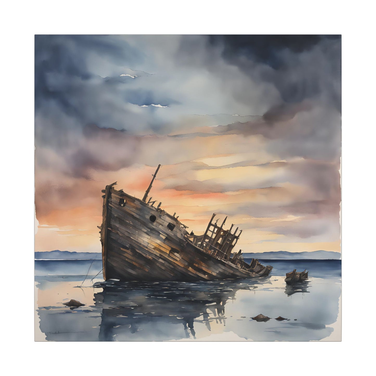 Matte Wall Canvas - Shipwreck - Neptune's Nursery Collection