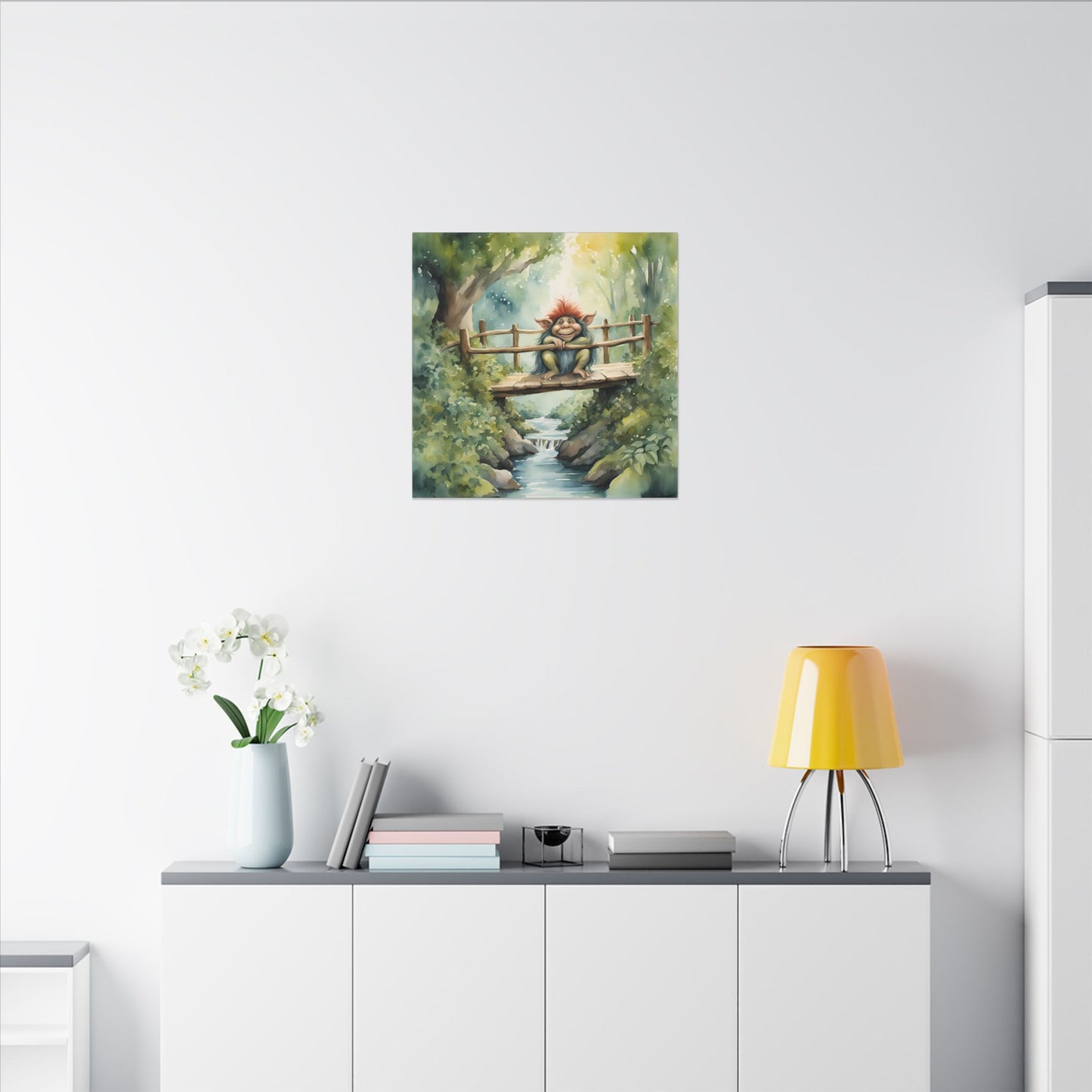 Matte Wall Canvas - Troll on the Bridge - Storybook Dreams Collection
