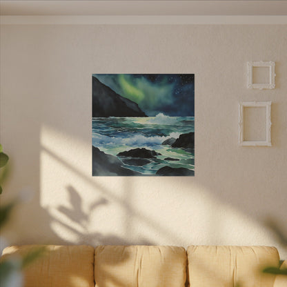 Matte Wall Canvas - Sea at Night - Neptune's Nursery Collection