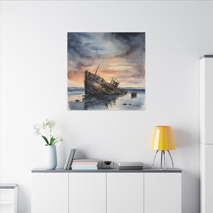 Matte Wall Canvas - Shipwreck - Neptune's Nursery Collection