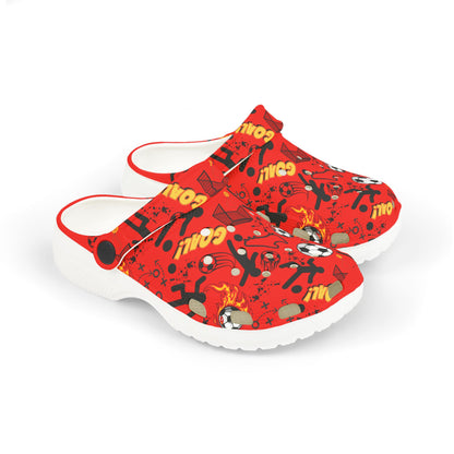 Kid's Foam Clogs - Soccer - Red Hot