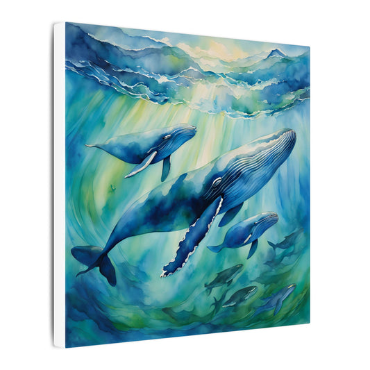 Matte Wall Canvas - Humpback Whales - Neptune's Nursery Collection