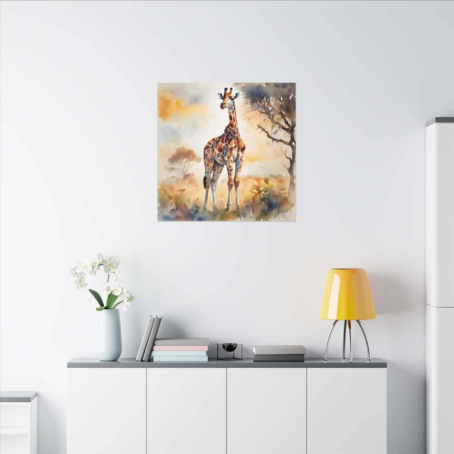 Matte Wall Canvas - Giraffe - African Safari Collection