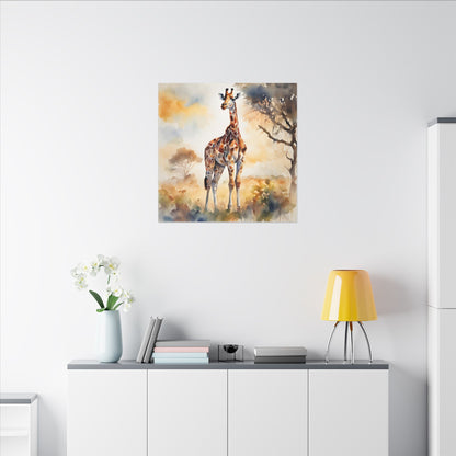 Matte Wall Canvas - Giraffe - African Safari Collection