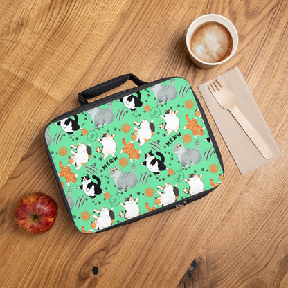Lunch Bag - Fat Cat - Mint Green