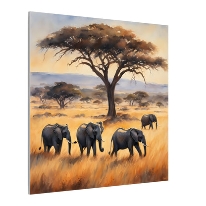 Matte Wall Canvas - Elephants - African Safari Collection