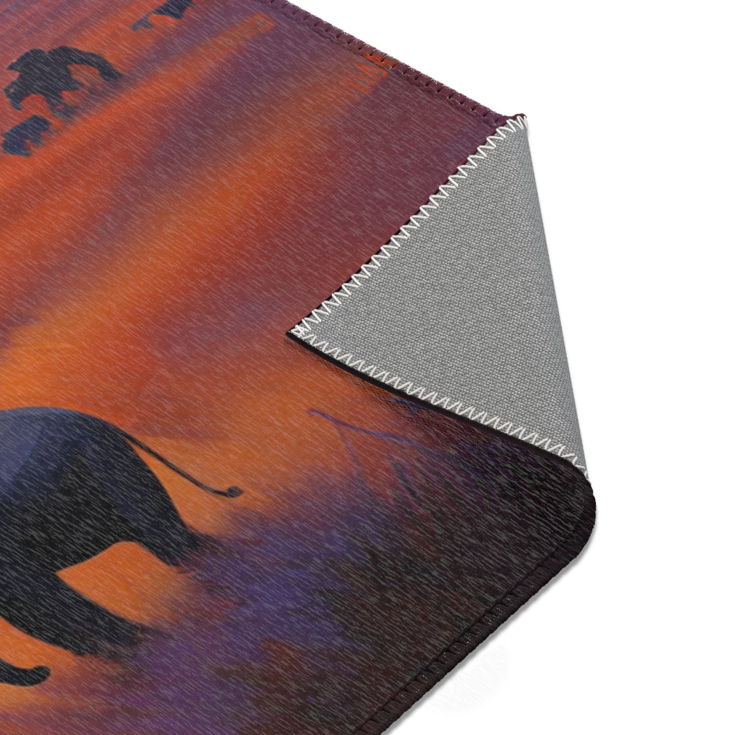 Area Rug - Elephants Grazing - African Safari Collection