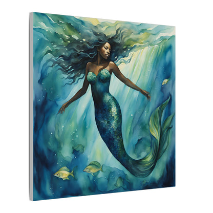 Matte Wall Canvas - Obsidian Mermaid - Neptune's Nursery Collection