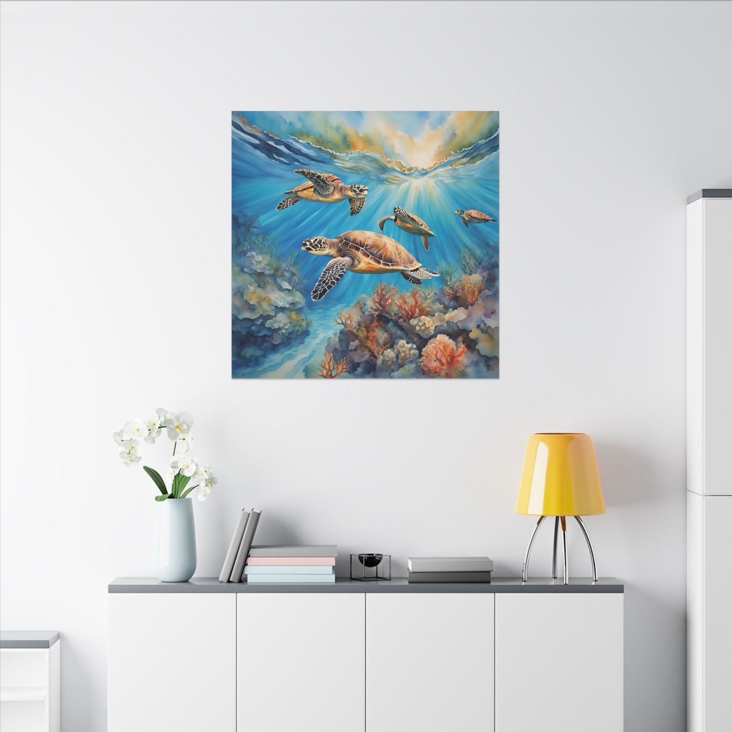 Matte Wall Canvas - Sea Turtles - Neptune's Nursery Collection