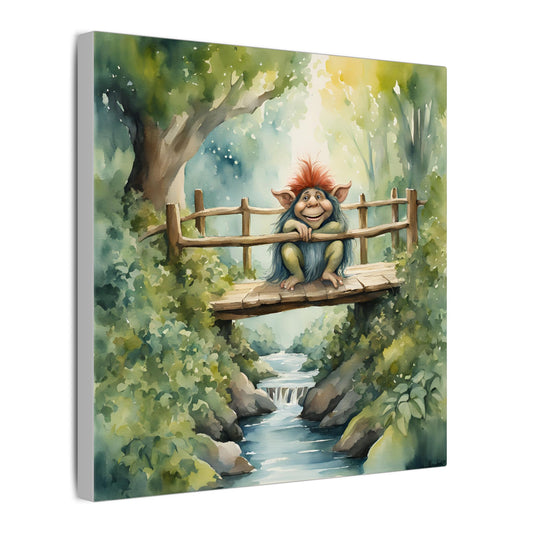 Matte Wall Canvas - Troll on the Bridge - Storybook Dreams Collection