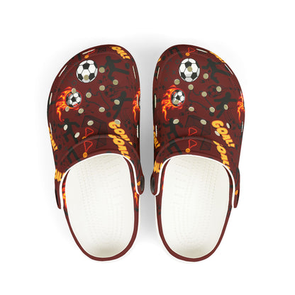 Kid's Foam Clogs - Soccer - Maroon
