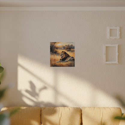 Matte Wall Canvas - Lion Sunrise - African Safari Collection