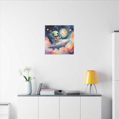 Matte Wall Canvas - Friendly Alien - Beyond the Stars Collection