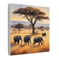 Matte Wall Canvas - Elephants - African Safari Collection