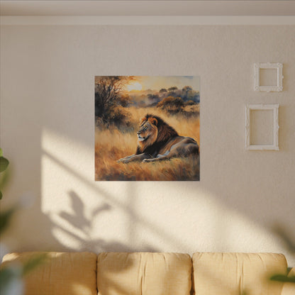 Matte Wall Canvas - Lion Sunrise - African Safari Collection