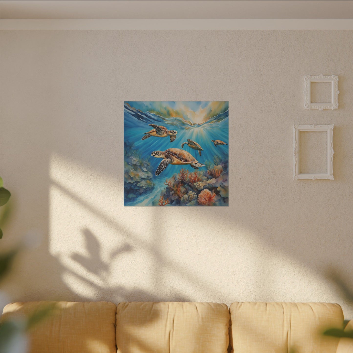 Matte Wall Canvas - Sea Turtles - Neptune's Nursery Collection