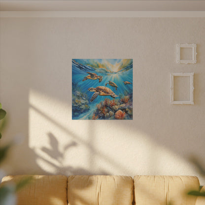 Matte Wall Canvas - Sea Turtles - Neptune's Nursery Collection