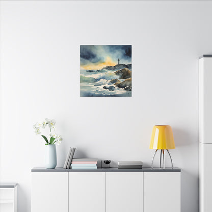 Matte Wall Canvas - Lighthouse - Neptune's Nursery Collection