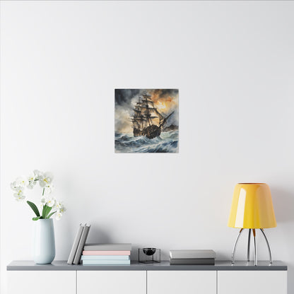 Matte Wall Canvas - Pirate Ship - Neptune's Nursery Collection