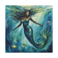 Matte Wall Canvas - Obsidian Mermaid - Neptune's Nursery Collection