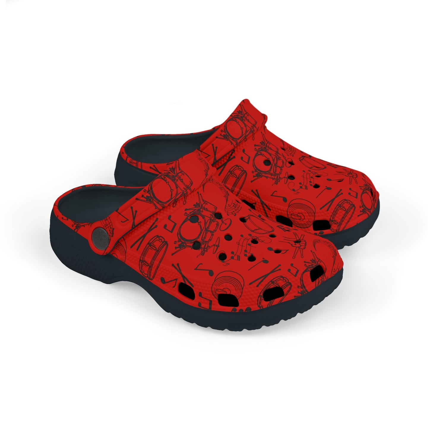 Kid's Foam Clogs - Drums - Red Hot