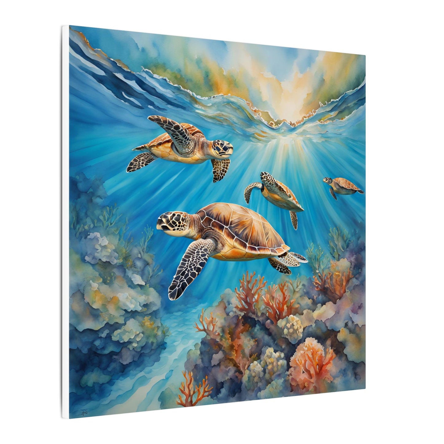 Matte Wall Canvas - Sea Turtles - Neptune's Nursery Collection